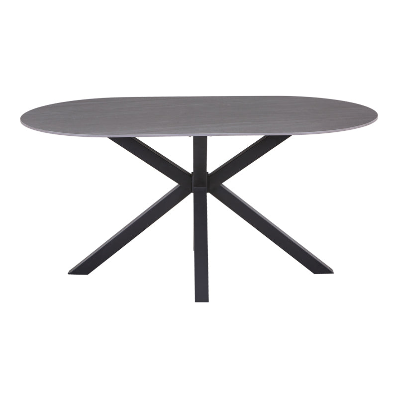 Makrey table pakoworld gray marble ceramic-black metal 160x90x75cm
