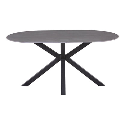 Makrey table pakoworld gray marble ceramic-black metal 160x90x75cm