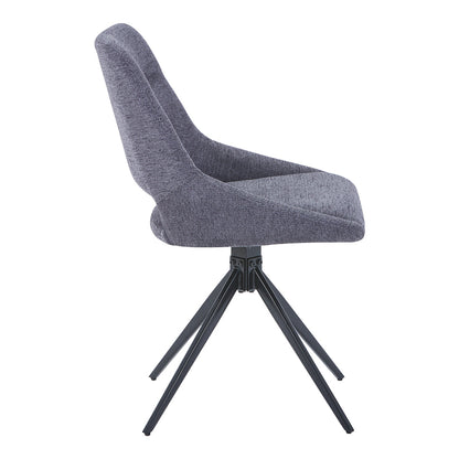 Luciano I pakoworld swivel chair in anthracite fabric-metal leg black 52.5x54x85cm