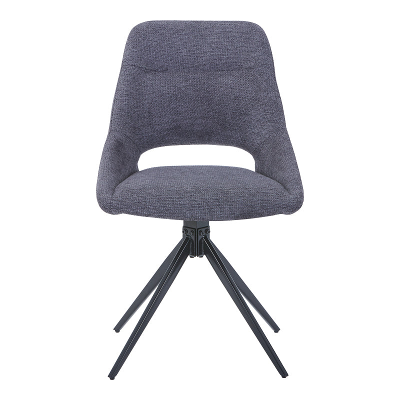 Luciano I pakoworld swivel chair in anthracite fabric-metal leg black 52.5x54x85cm