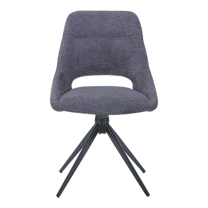 Luciano I pakoworld swivel chair in anthracite fabric-metal leg black 52.5x54x85cm