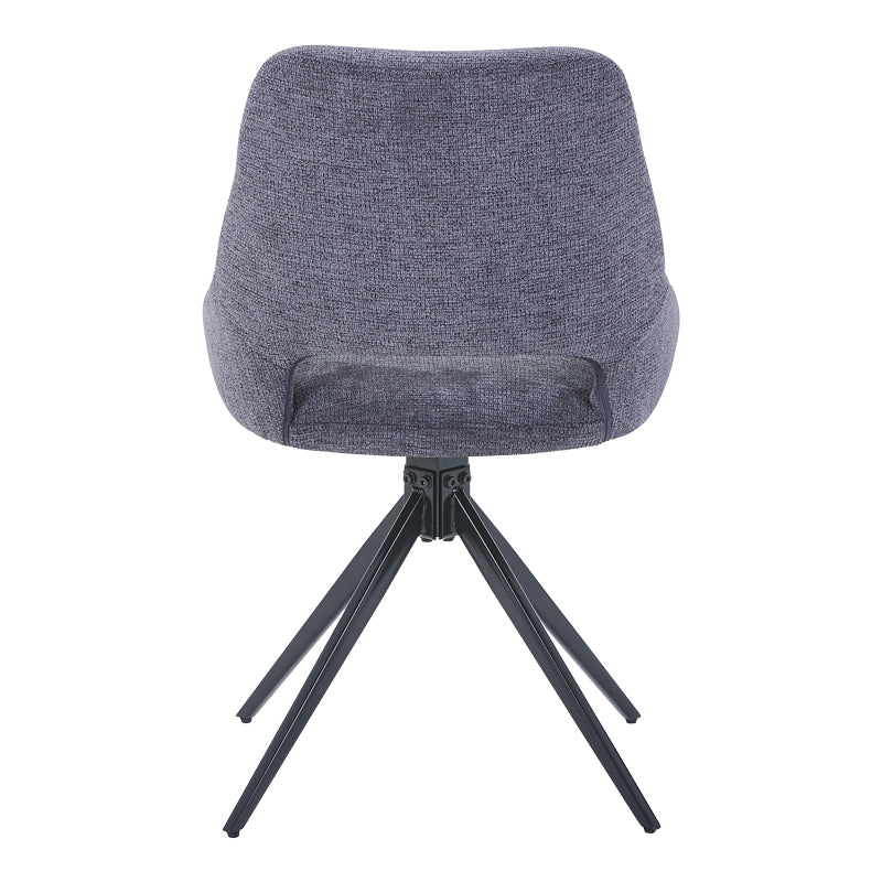 Luciano I pakoworld swivel chair in anthracite fabric-metal leg black 52.5x54x85cm