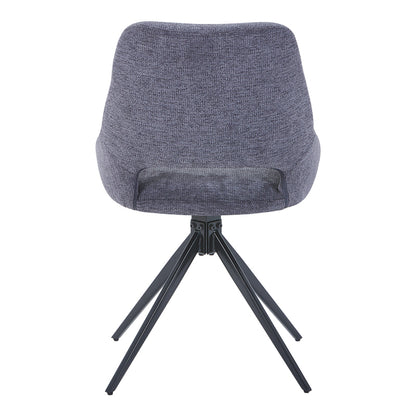 Luciano I pakoworld swivel chair in anthracite fabric-metal leg black 52.5x54x85cm