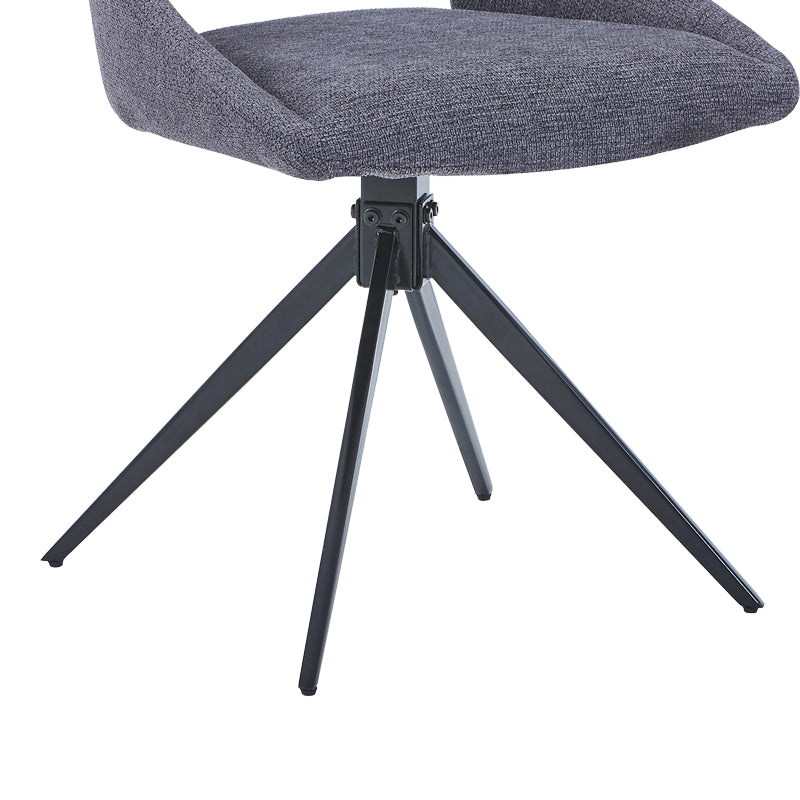 Luciano I pakoworld swivel chair in anthracite fabric-metal leg black 52.5x54x85cm