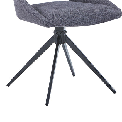 Luciano I pakoworld swivel chair in anthracite fabric-metal leg black 52.5x54x85cm
