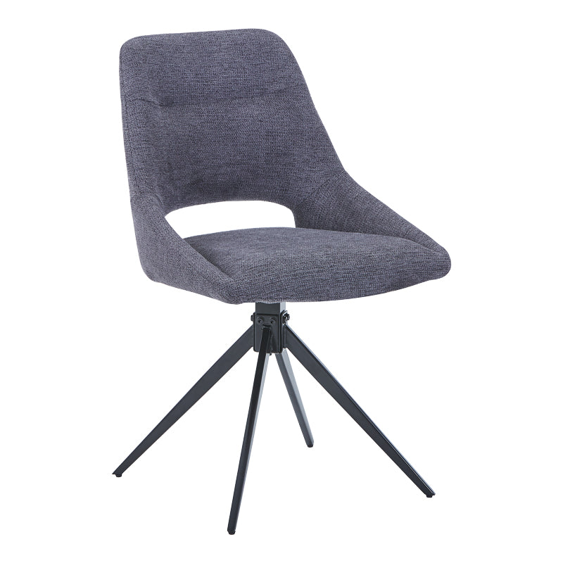 Luciano I pakoworld swivel chair in anthracite fabric-metal leg black 52.5x54x85cm