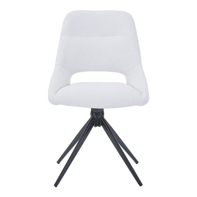 Luciano I pakoworld swivel chair in beige fabric-metal leg black 52.5x54x85cm