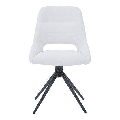 Luciano I pakoworld swivel chair in beige fabric-metal leg black 52.5x54x85cm