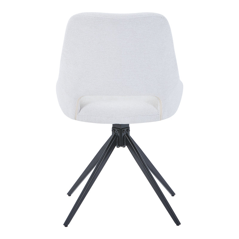 Luciano I pakoworld swivel chair in beige fabric-metal leg black 52.5x54x85cm