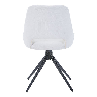 Luciano I pakoworld swivel chair in beige fabric-metal leg black 52.5x54x85cm