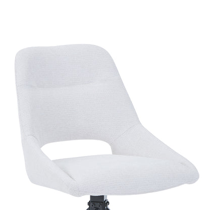 Luciano I pakoworld swivel chair in beige fabric-metal leg black 52.5x54x85cm