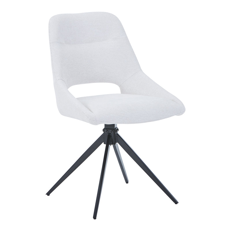 Luciano I pakoworld swivel chair in beige fabric-metal leg black 52.5x54x85cm