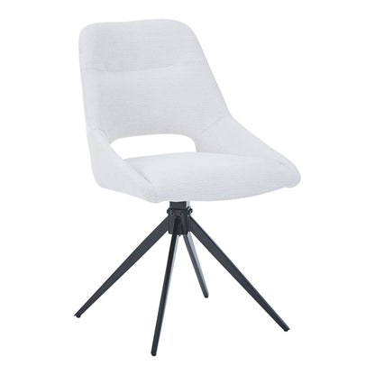 Luciano I pakoworld swivel chair in beige fabric-metal leg black 52.5x54x85cm