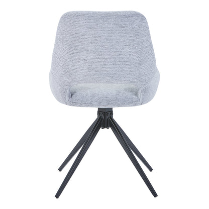 Luciano I pakoworld swivel chair in grey fabric-metal leg black 52.5x54x85cm