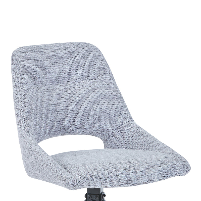Luciano I pakoworld swivel chair in grey fabric-metal leg black 52.5x54x85cm