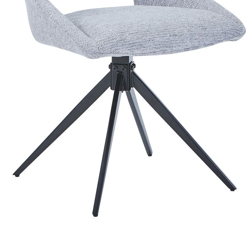 Luciano I pakoworld swivel chair in grey fabric-metal leg black 52.5x54x85cm