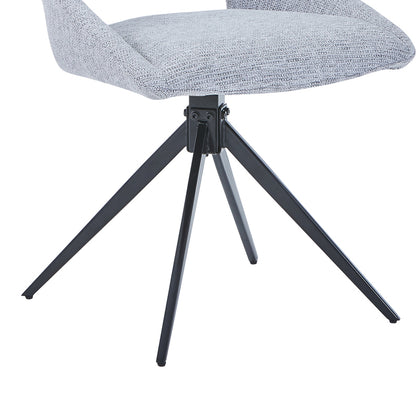 Luciano I pakoworld swivel chair in grey fabric-metal leg black 52.5x54x85cm