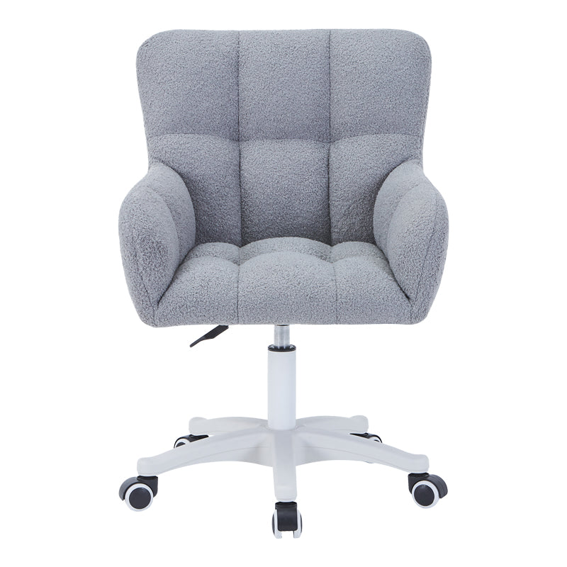 Givole office chair in grey teddy fabric 55x50x76-86cm