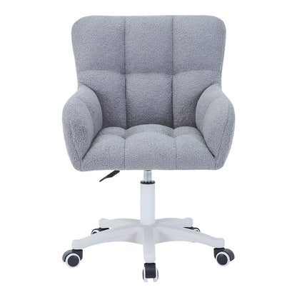 Givole office chair in grey teddy fabric 55x50x76-86cm