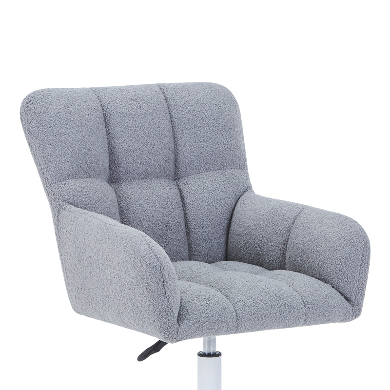 Givole office chair in grey teddy fabric 55x50x76-86cm