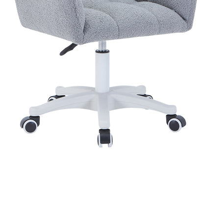 Givole office chair in grey teddy fabric 55x50x76-86cm