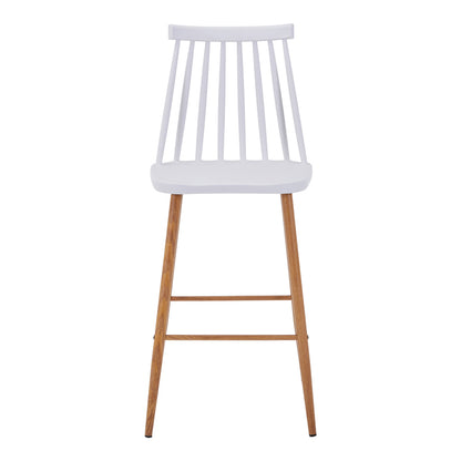 Bar stool Aurora I pakoworld pp in white shade - natural metal leg 42x47x99cm