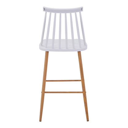 Bar stool Aurora I pakoworld pp in white shade - natural metal leg 42x47x99cm