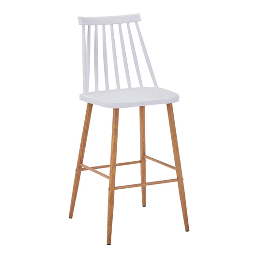 Bar stool Aurora I pakoworld pp in white shade - natural metal leg 42x47x99cm