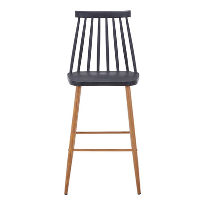 Bar stool Aurora I pakoworld pp in black shade - natural metal leg 42x47x99cm