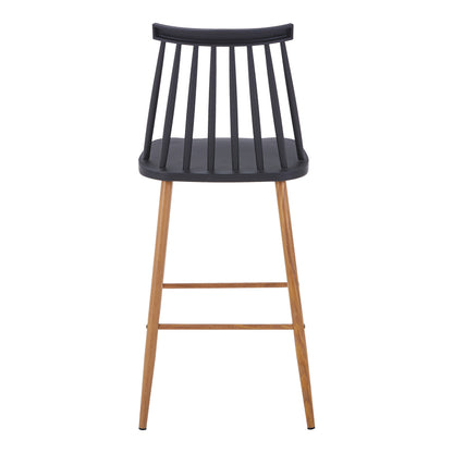 Bar stool Aurora I pakoworld pp in black shade - natural metal leg 42x47x99cm