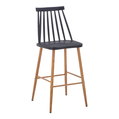 Bar stool Aurora I pakoworld pp in black shade - natural metal leg 42x47x99cm