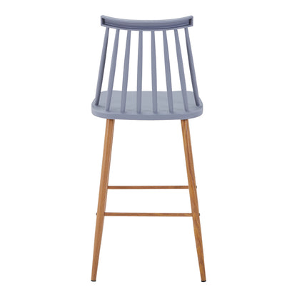 Bar stool Aurora I pakoworld pp in grey shade - natural metal leg 42x47x99cm