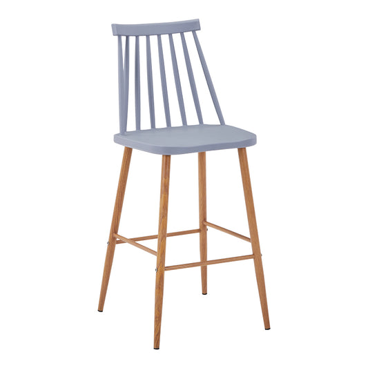 Bar stool Aurora I pakoworld pp in grey shade - natural metal leg 42x47x99cm
