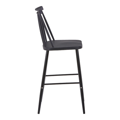 Bar stool Aurora I pakoworld pp in black shade - blackl metal leg 42x47x99cm
