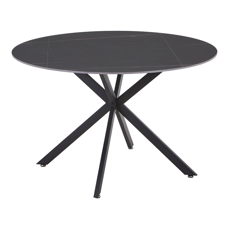 Vivian-Stoyen pakoworld dining table 5 pcs black velvet - black marble Φ120x75cm