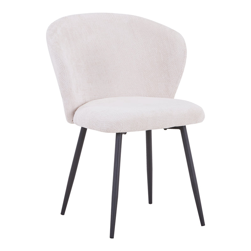 Dining table Karg-Stoyen pakoworld 5 pcs white fabric - white-black marble Φ120x75cm