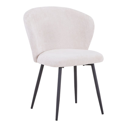 Dining table Karg-Stoyen pakoworld 5 pcs white fabric - white-black marble Φ120x75cm