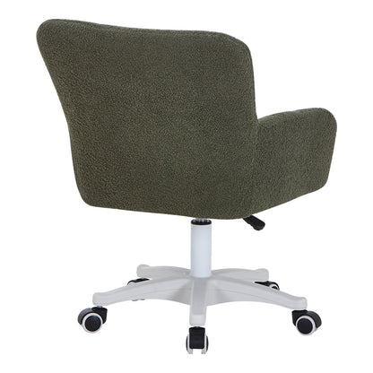 Givole office chair in olive green boucle fabric 55x55x75-84cm
