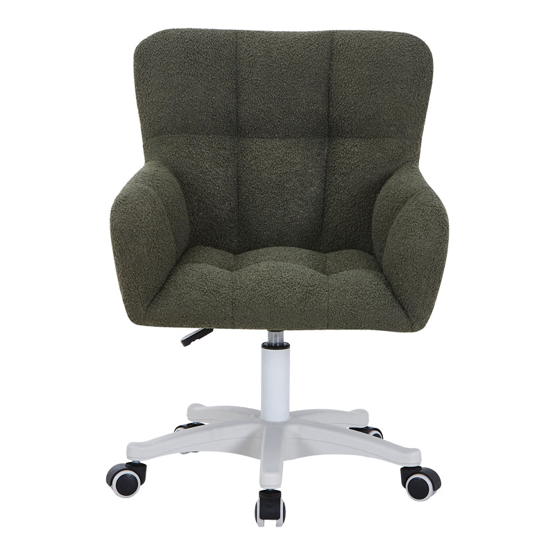 Givole office chair in olive green boucle fabric 55x55x75-84cm