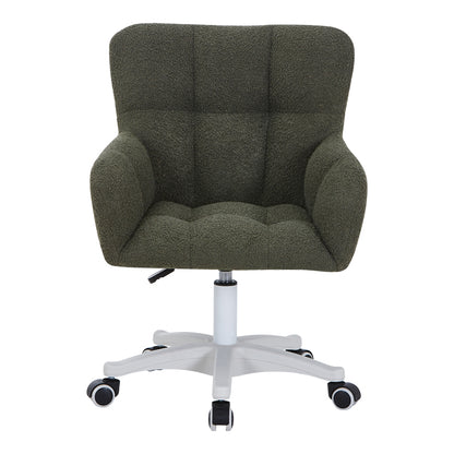 Givole office chair in olive green boucle fabric 55x55x75-84cm
