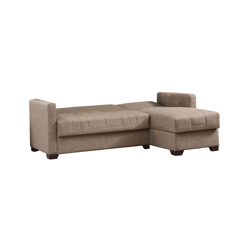 Corner sofa-bed with storage space Alaska pakoworld beige fabric 204x143x83cm