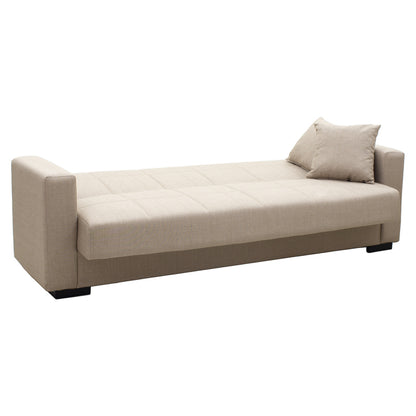 Vox pakoworld three-seater sofa-bed with storage cream fabric 214x82x83cm