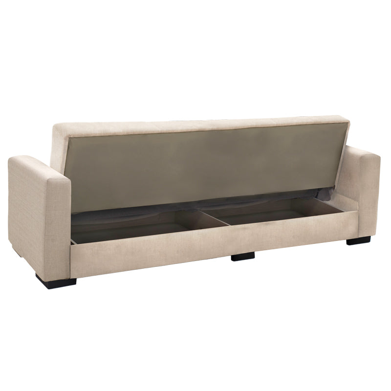 Vox pakoworld three-seater sofa-bed with storage cream fabric 214x82x83cm