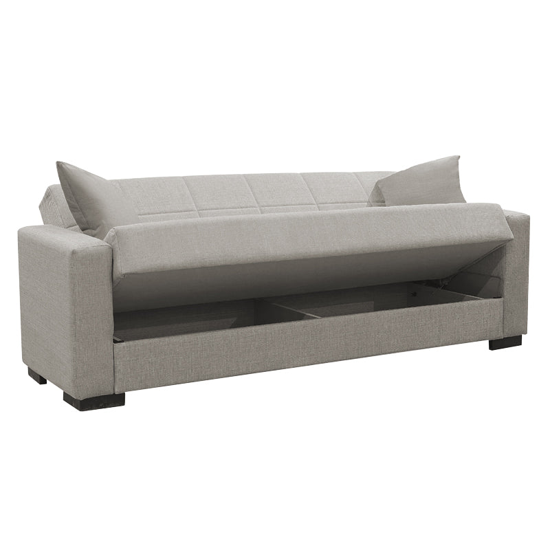 Vox pakoworld three-seater sofa-bed with storage light gray fabric 214x82x83cm