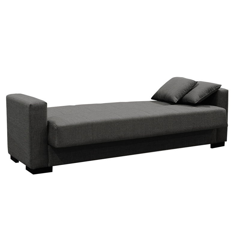 Three-seater sofa-bed with storage space Vox pakoworld anthracite fabric 214x82x83cm