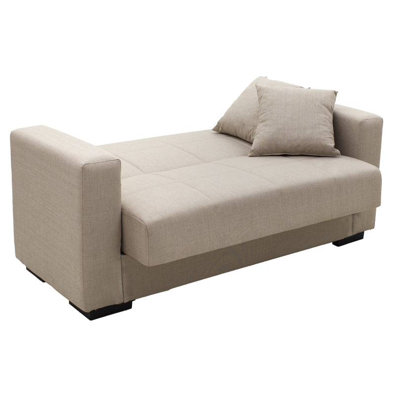 Sofa-bed with storage two-seater Vox pakoworld cream fabric 154x82x83cm