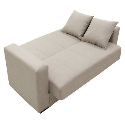 Sofa-bed with storage two-seater Vox pakoworld cream fabric 154x82x83cm