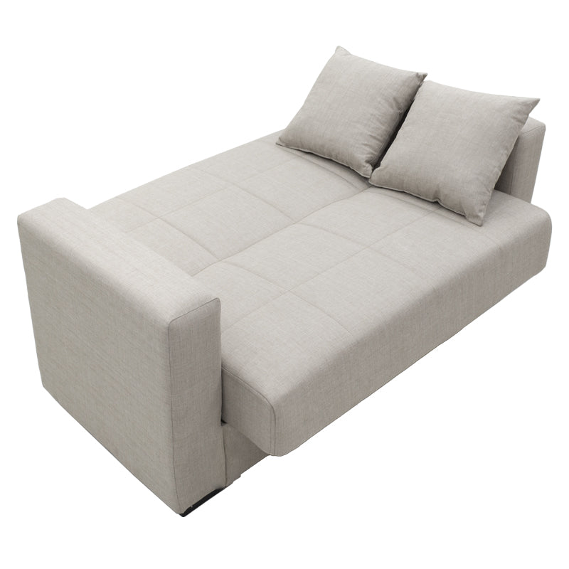 Sofa-bed with storage two-seater Vox pakoworld light gray fabric 154x82x83cm