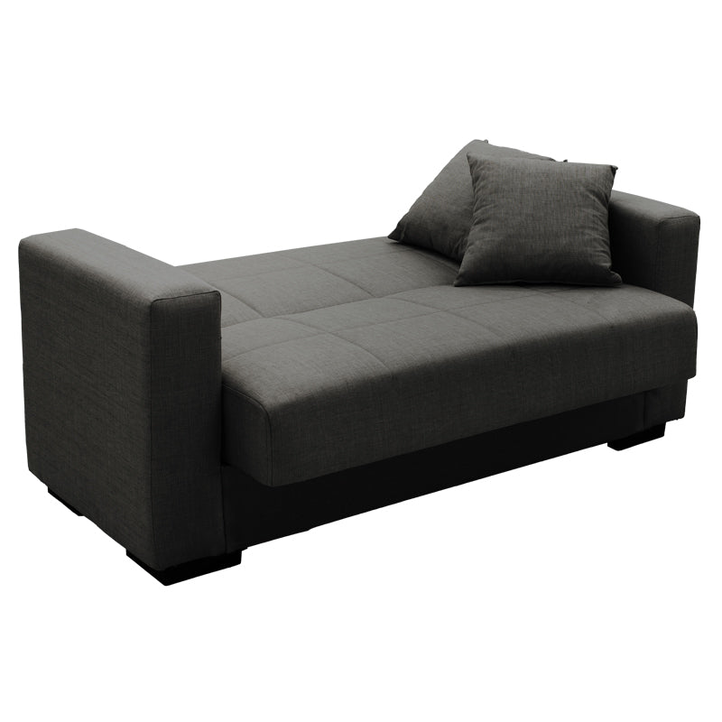 Sofa-bed with storage two-seater Vox pakoworld anthracite fabric 154x82x83cm