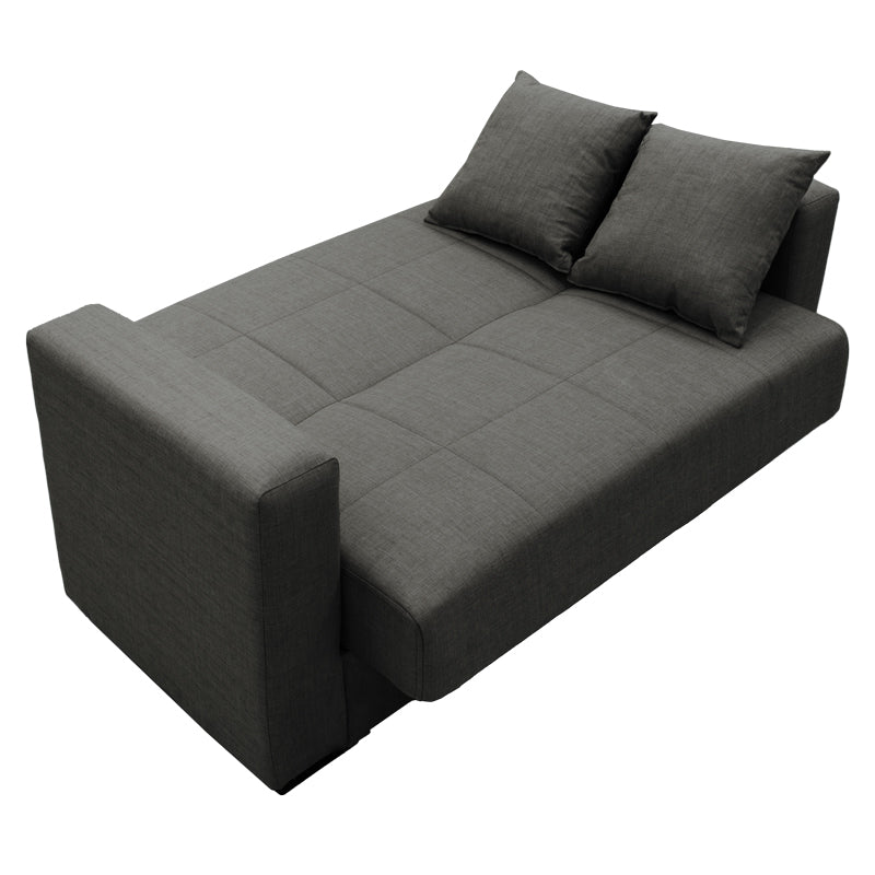 Sofa-bed with storage two-seater Vox pakoworld anthracite fabric 154x82x83cm